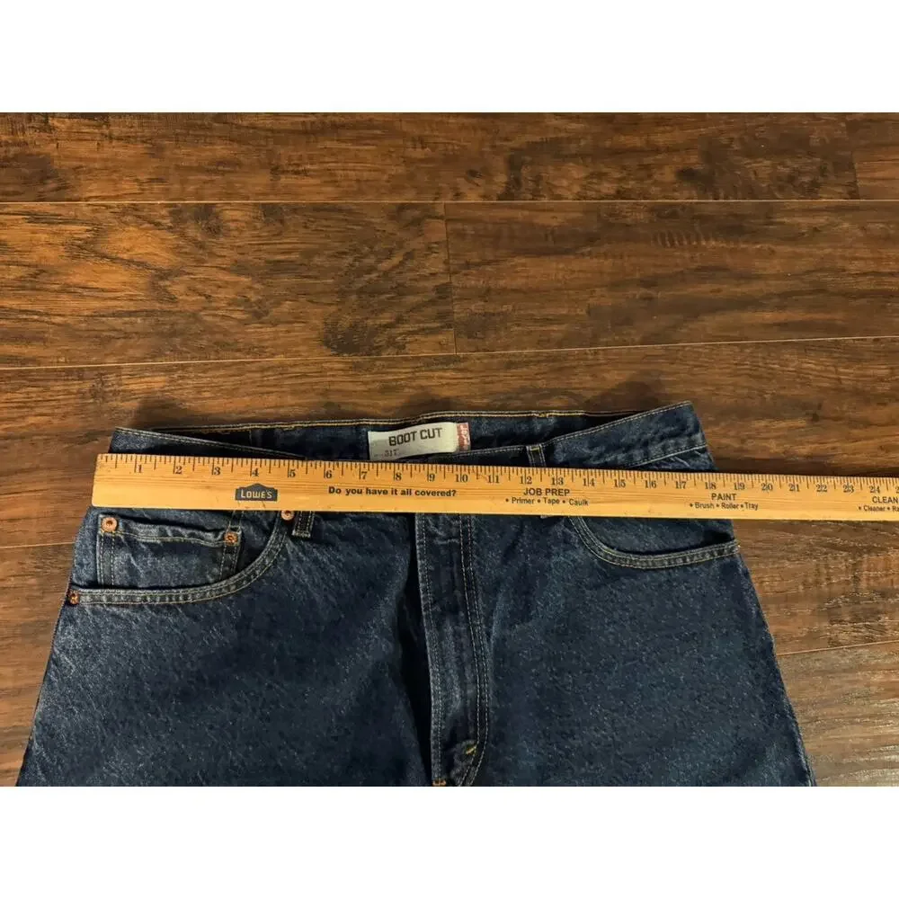 Levi Strauss 517 Blue Denim Jeans Mens 38x30 Dark Wash Cotton Boot Cut